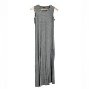 TOPSHOP Women’s Sleeveless Tank Bodycon Thigh Slit Maxi Dress Dark Grey Size 4